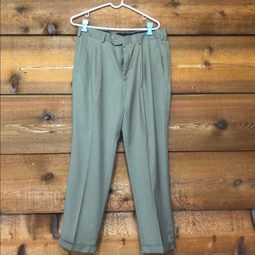 Classic Taupe Pleated Trousers